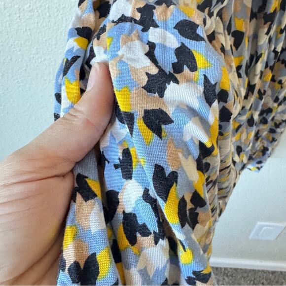 Diane Von Furstenberg Blue Yellow Floral Silk Wrap Dress Womens 2 Kye Mini - Picture 6 of 8